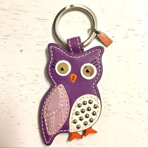 Coach purple owl keychain